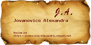 Jovanovics Alexandra névjegykártya